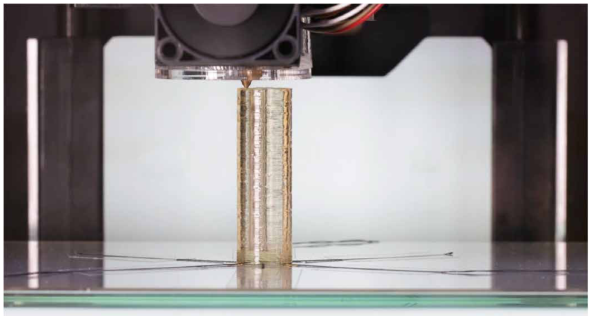 用于軟體機器人的生物凝膠的3D打印示意圖