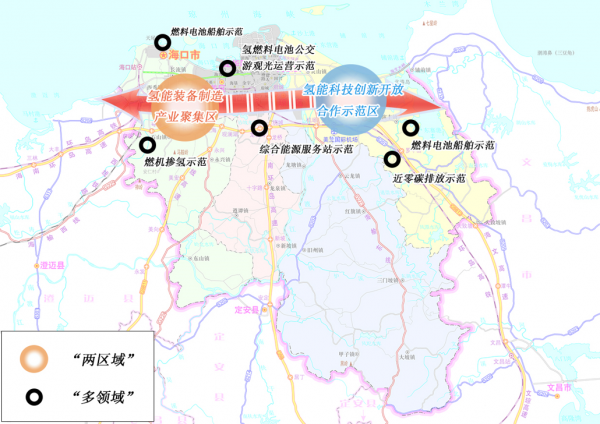 海口市氫能產(chǎn)業(yè)空間布局圖